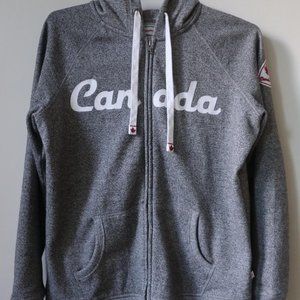 Canadiana grey salt & pepper zip up hoodie sweater